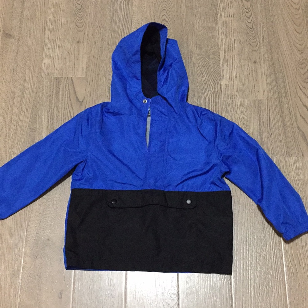 Boys windbreaker pullover jacket blue black 4/5 yr